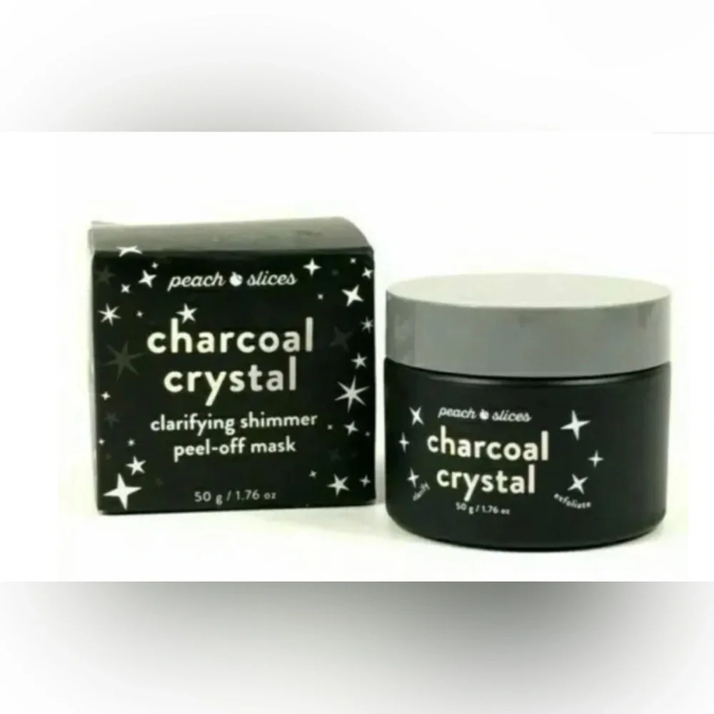 Peach Slices Charcoal Crystal Clarifying Shimmer Peel Off Mask 1.76oz NEW